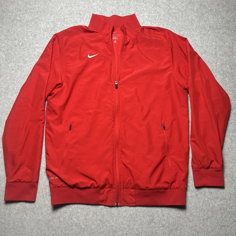 Nike Mens Dri-Fit Full-Zip Jacket Red Size Large